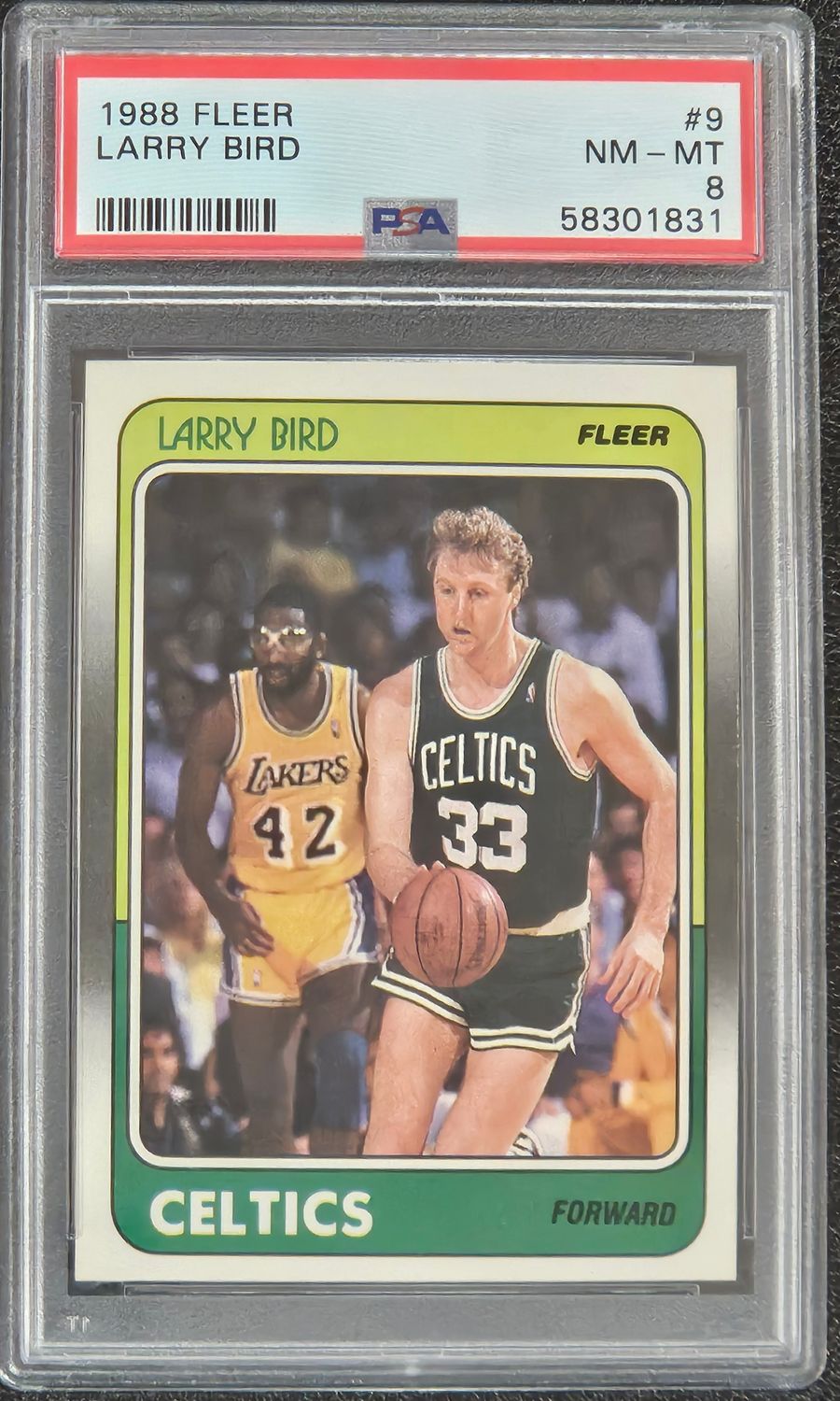 1988 Fleer #9 Larry Bird PSA 8 NM/MT