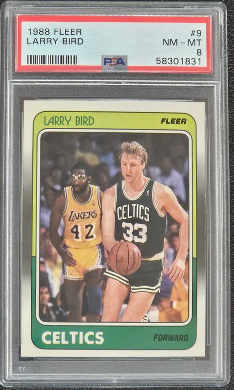 1988 Fleer #9 Larry Bird PSA 8 NM/MT