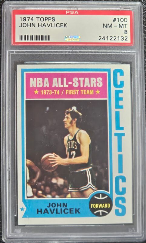 1974 Topps #100 John Havlicek PSA 8 NM/MT