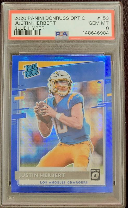 2020 Optic Blue Hyper Justin Herbert PSA 10