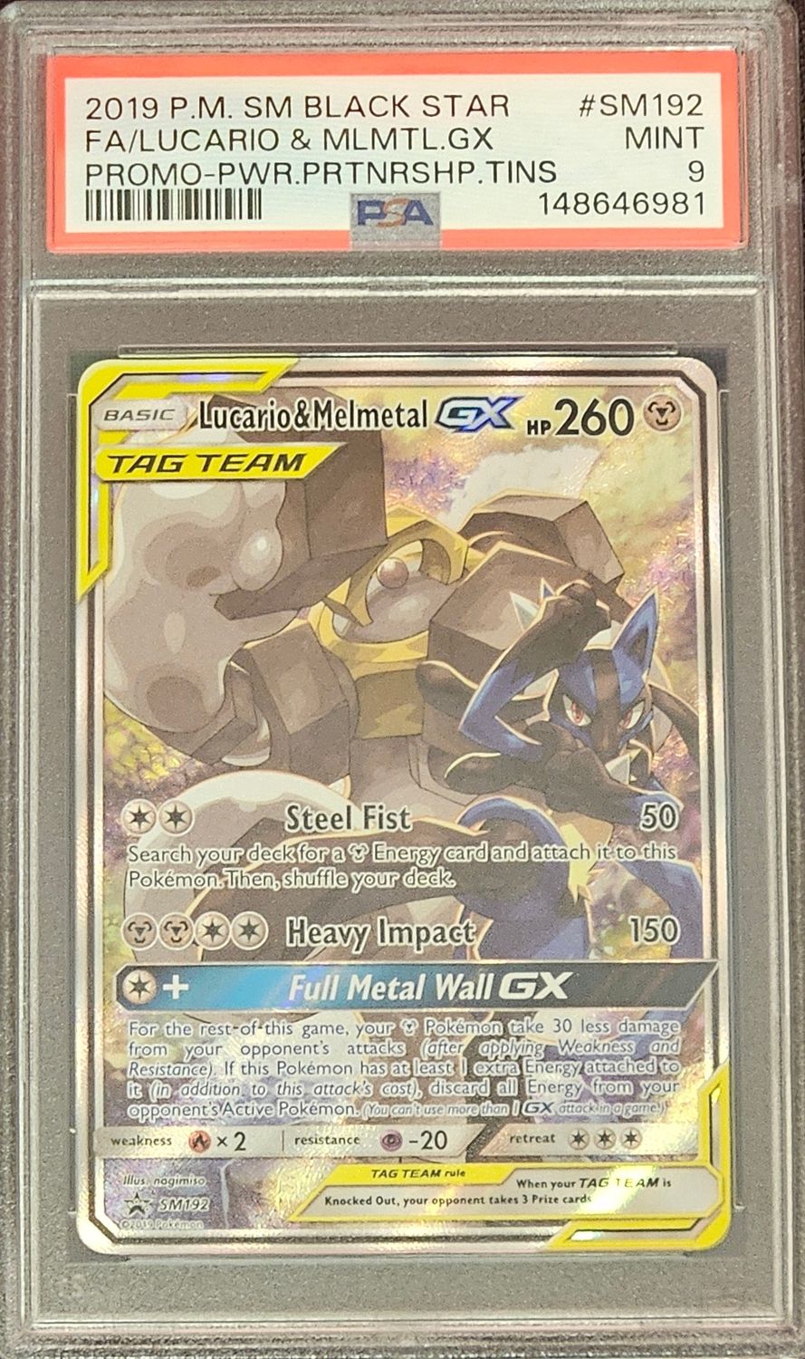2019 SM Lucario/Melmetal Tag Team SM192 PSA 9