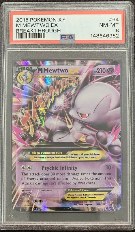 2015 XY M Mewtwo EX Breakthrough 64/162 PSA 8