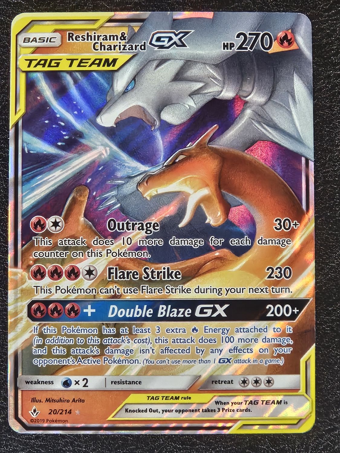 2019 Reshiram &amp; Charizard EX Unbroken Bonds 20/214