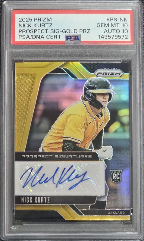 2025 Prizm Prospects Sig Gold Nick Kurtz PSA 10/10