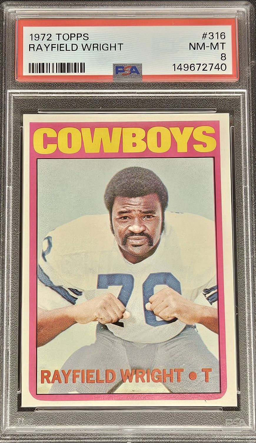 1972 Topps #316 Rayfield Wright PSA 8 NM/MT