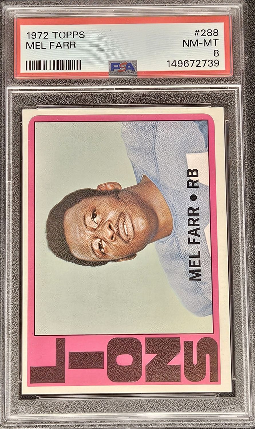 1972 Topps #288 Mel Farr PSA 8 NM/MT