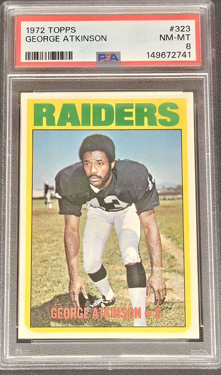 1972 Topps #323 George Atkinson PSA 8 NM/MT
