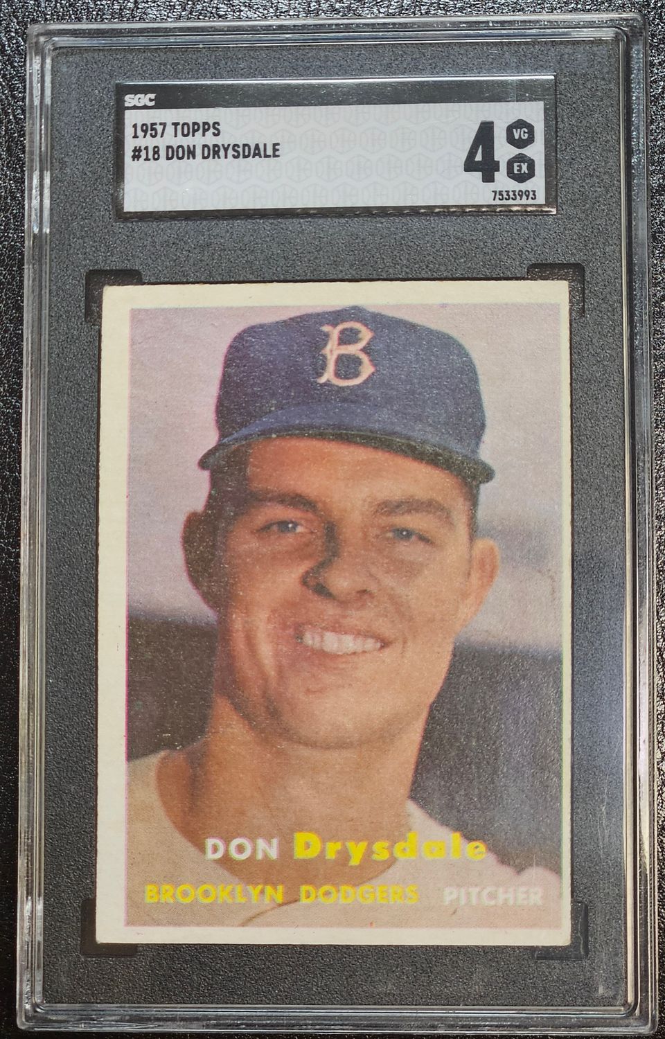 1957 Topps #18 Don Drysdale RC SGC 4 VG/EX