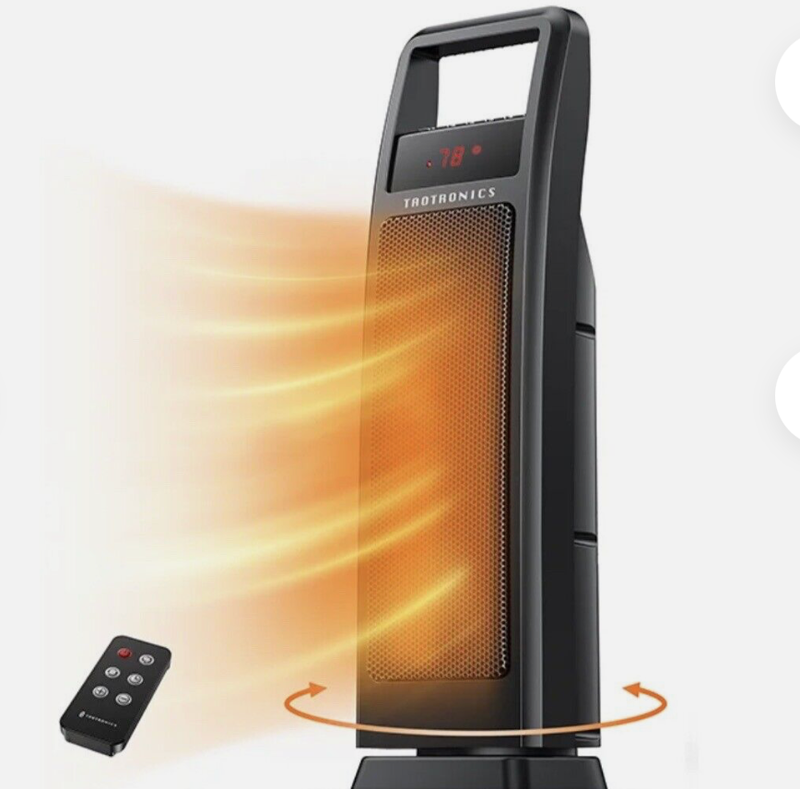 Space Heater TaoTronics 1500W Oscillating Electric Space Heater, New
