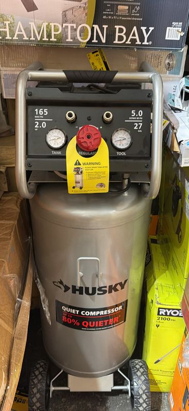 Husky 27 Gal 165 PSI Quiet Air Compressor – 2 HP – Tested Works Great