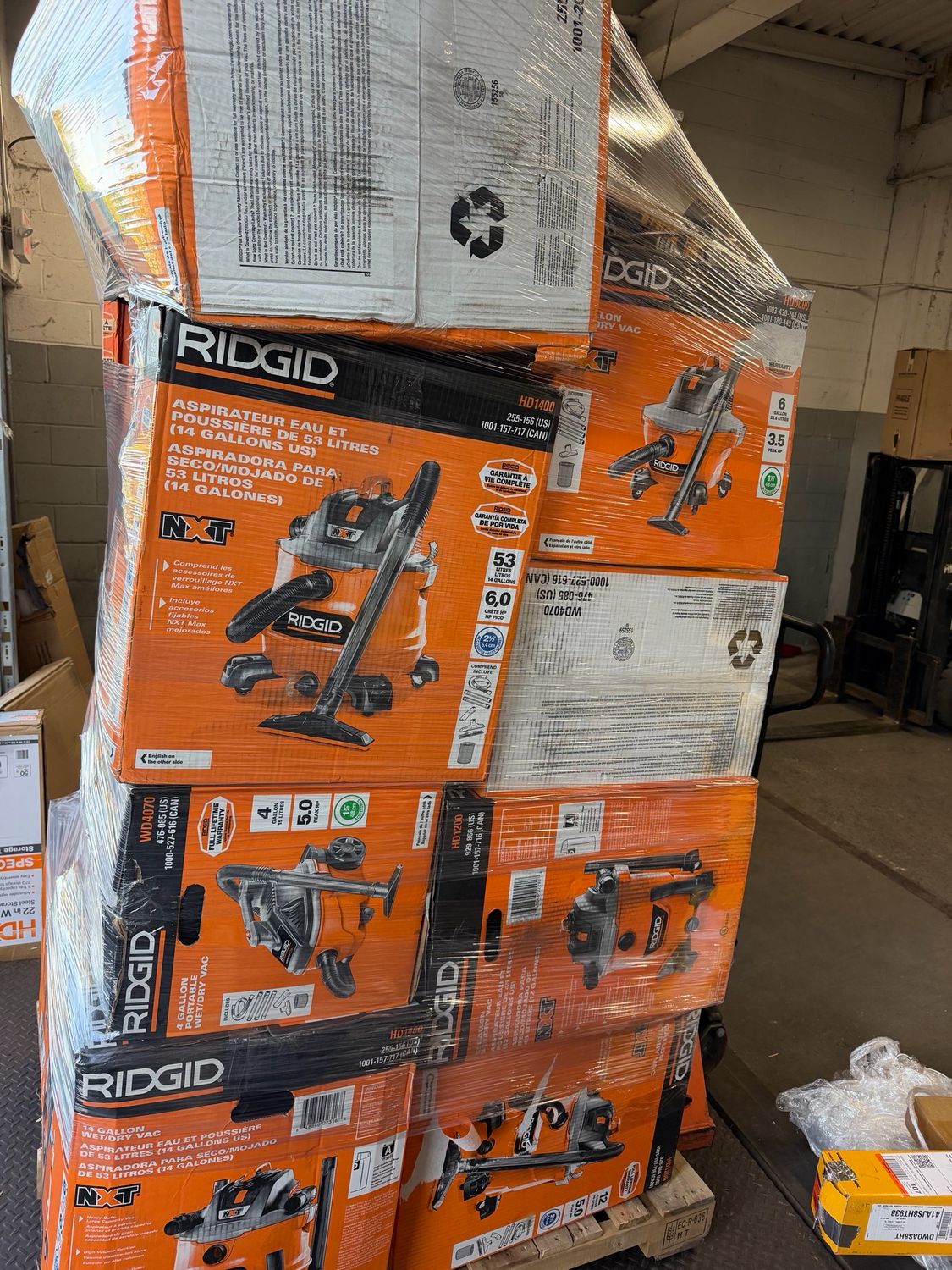 RIDGID Wet/Dry Vacuum Pallet – AS IS