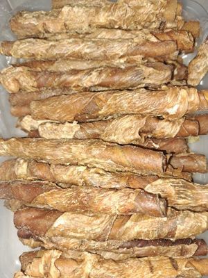 Chicken Wrapped Pork Twists 15cm Long — Barking Happy Treats In Collombatti, NSW