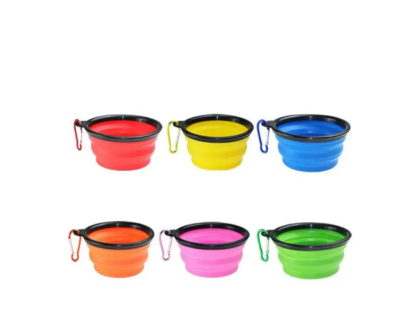 Portable Foldable Pet Bowl Collapsible Silicon Food Water Feeder 350ml