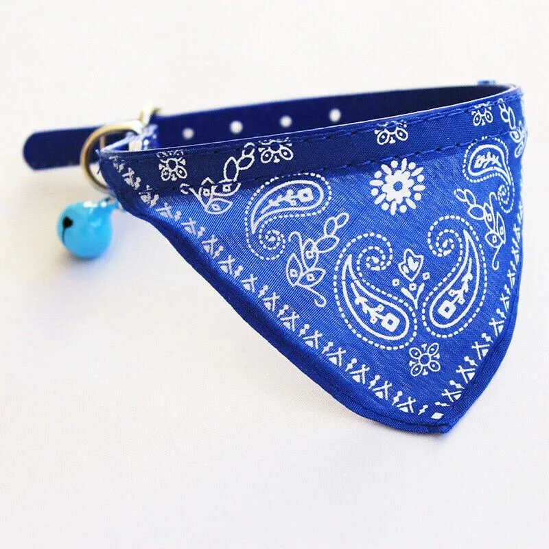 Adjustable Leather Collar Bandana Neck Scarf - Puppy/Cat (Small)