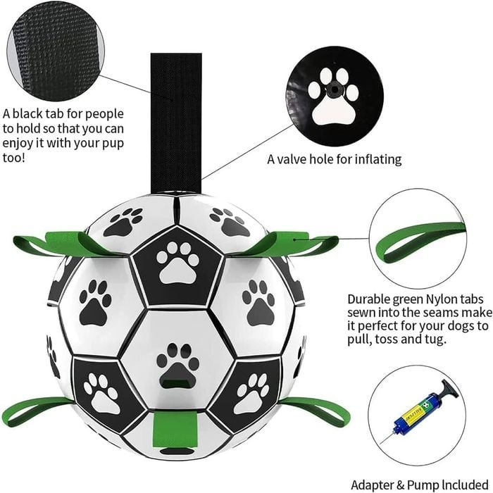 Interactive Pet Football Dog Toys Grab Tabs Outdoor Training Soccer Ball