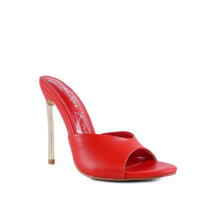 Bff Choice High Heeled Sliders Sandals Red