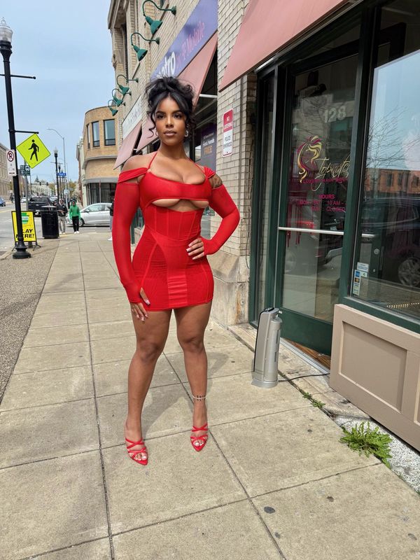 Exotica Red Alert Luxury Mini Dress