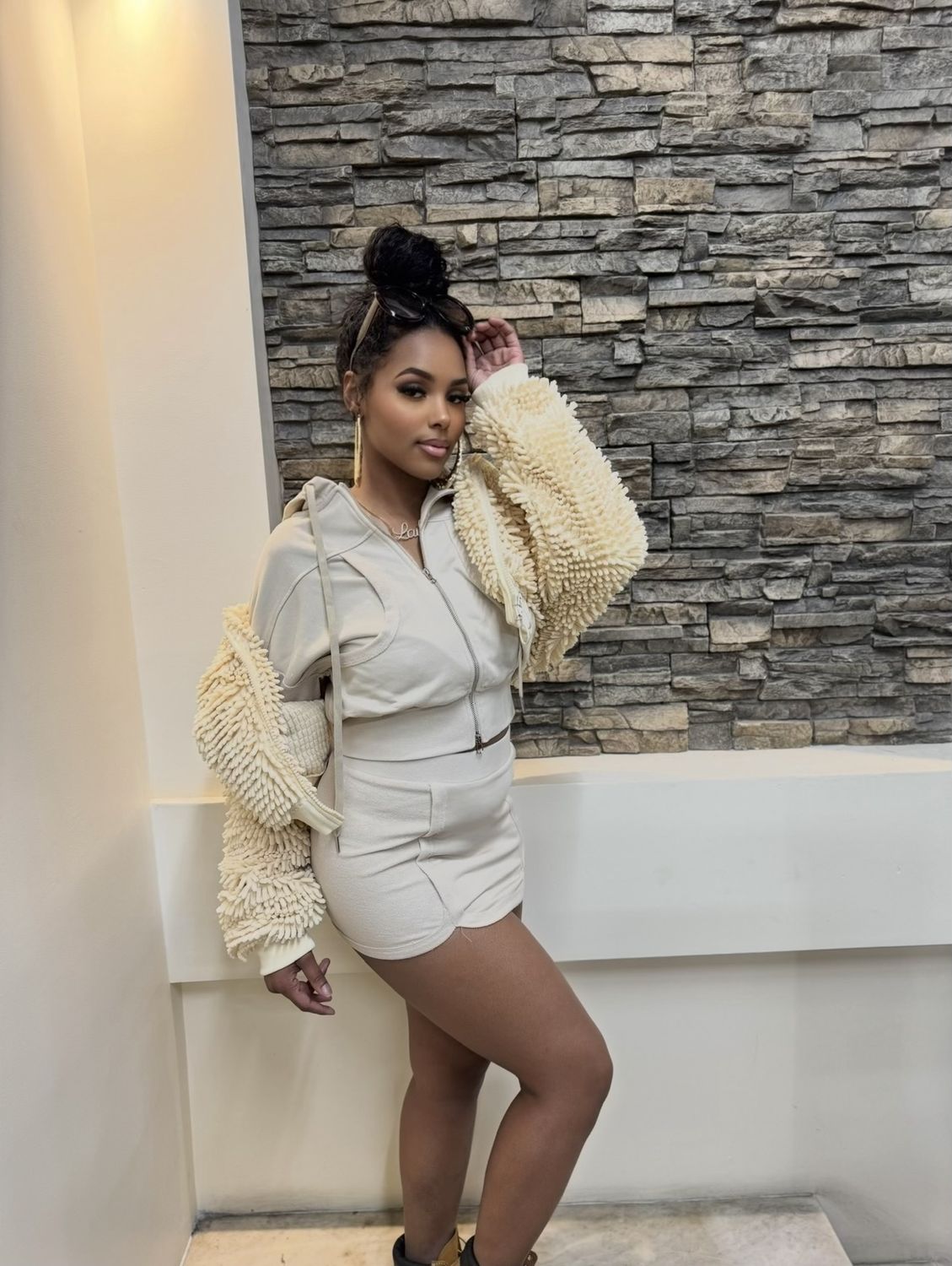 Tan Everyday Mini Skirt Set