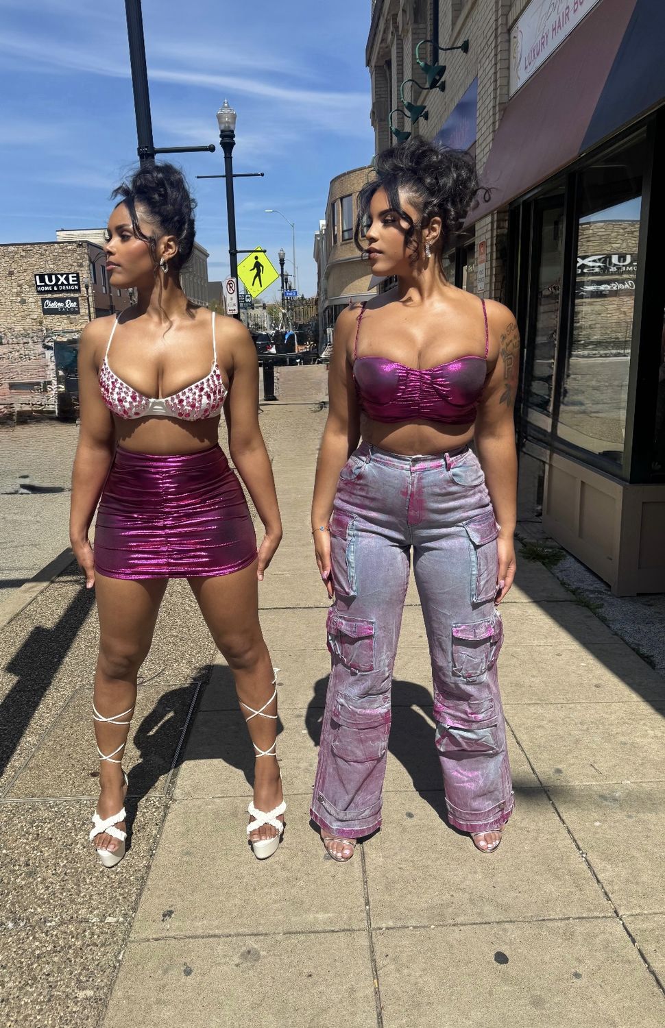 Metallic Brat Crop