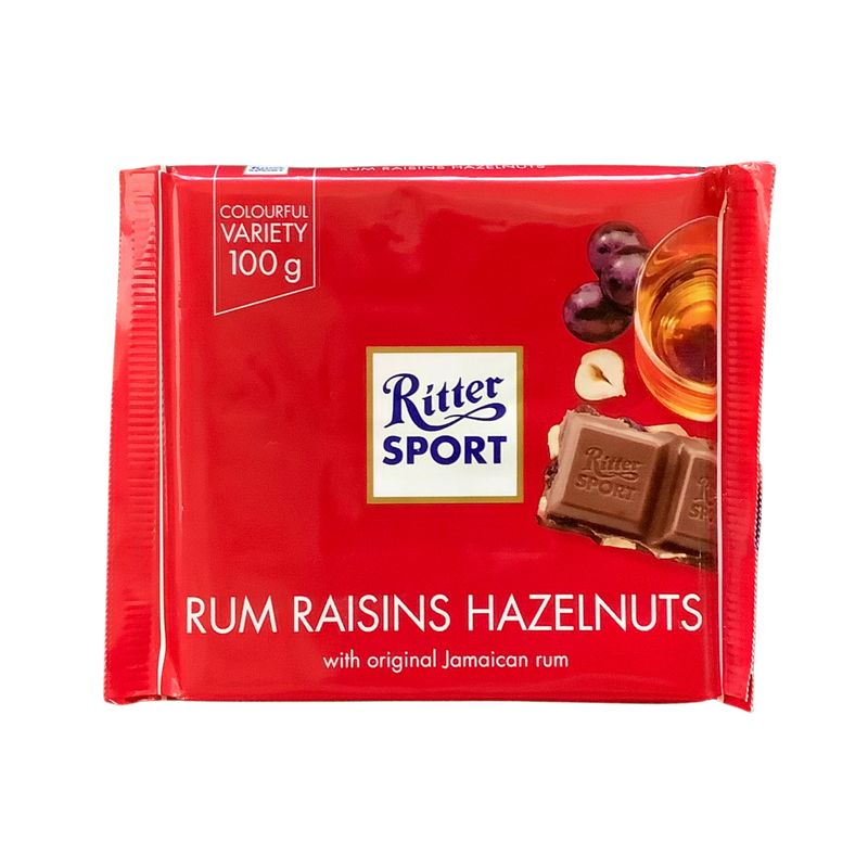 Ritter Sport Rum Raisins Hazelnuts 100g
