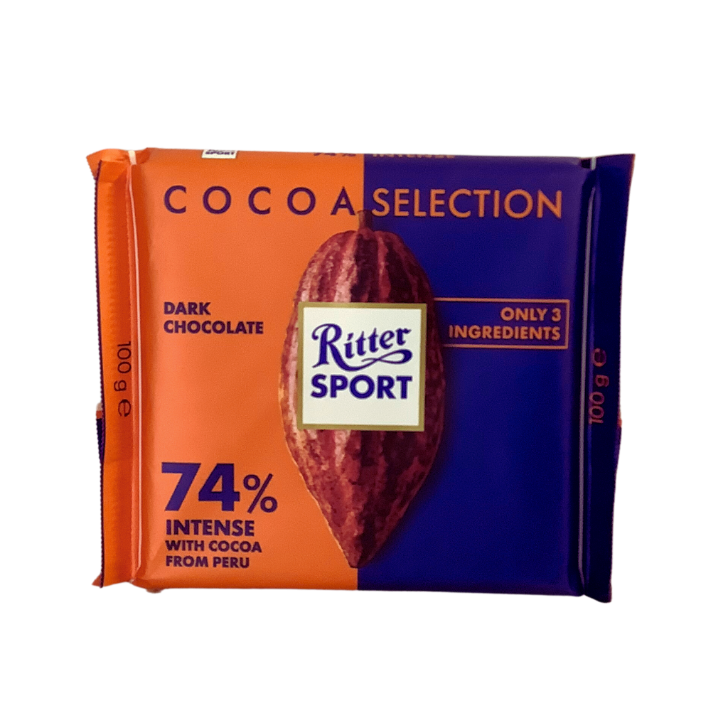 Ritter Sport Cocoa Selection Dark Chocolate 74% Intense  100g