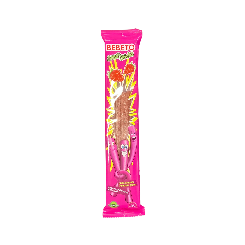 Bebeto Sour Sticks Strawberry Flavoured soft candy