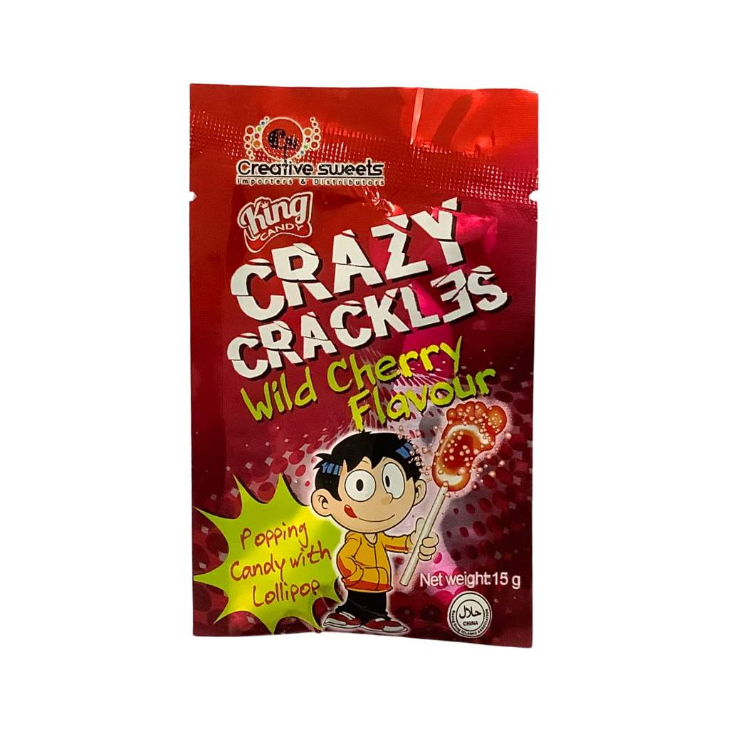 Crazy Crackles with Lollipop Wild Cherry Flavour 15g