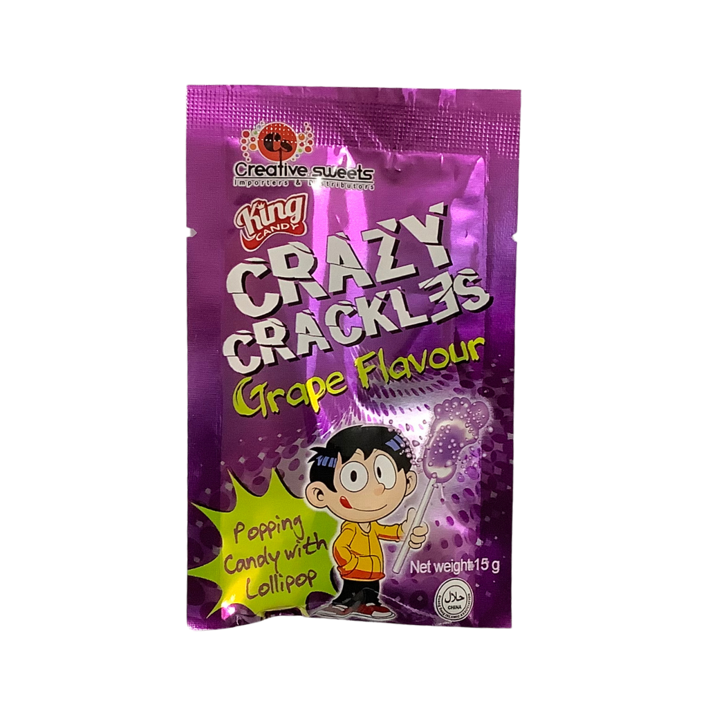 Crazy Crackles with Lollipop Grape Flavour 15g