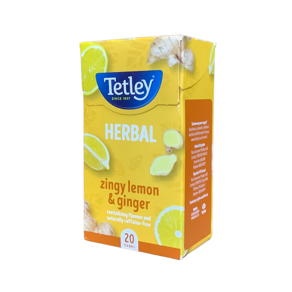 Tetley Herbal Zingy Lemon &amp; Ginger 20 x 1.6g
