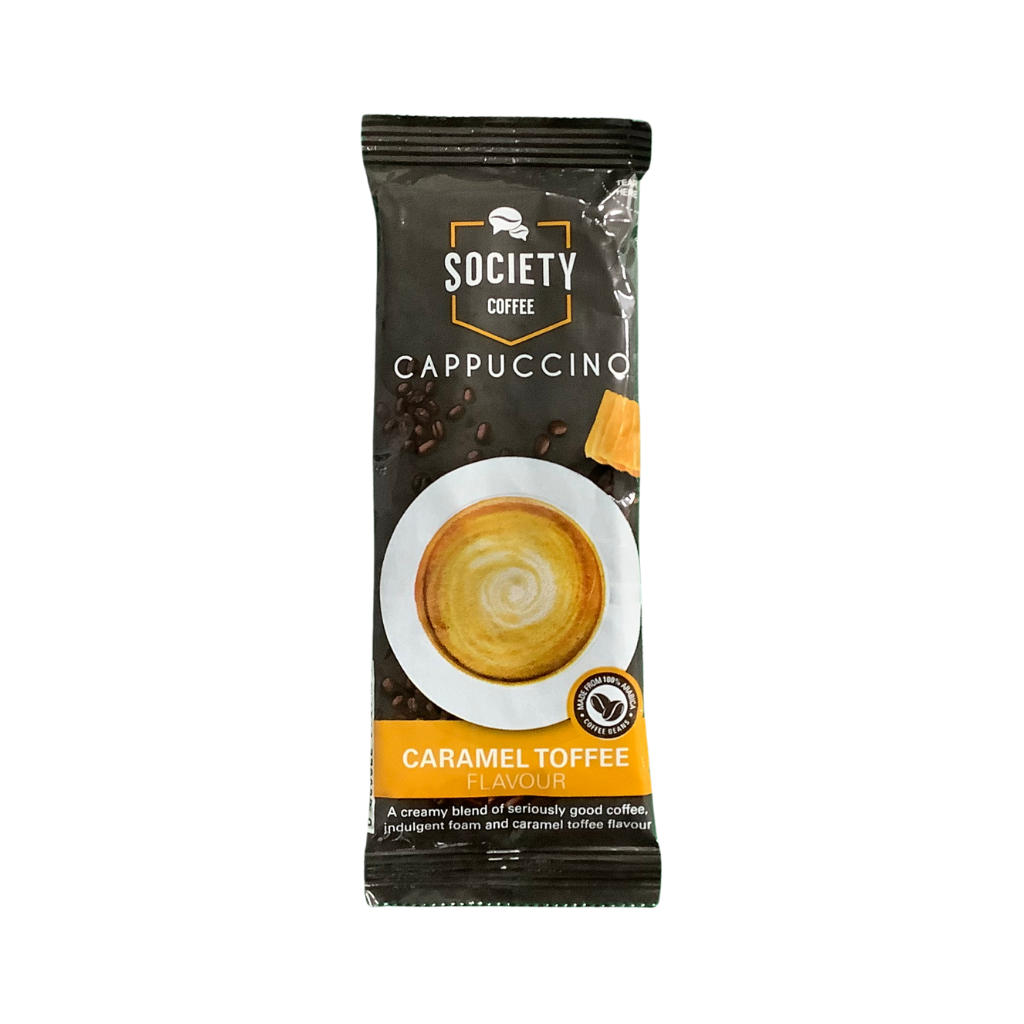Society Coffee Cappuccino Caramel Toffee Flavour Sachet 20g