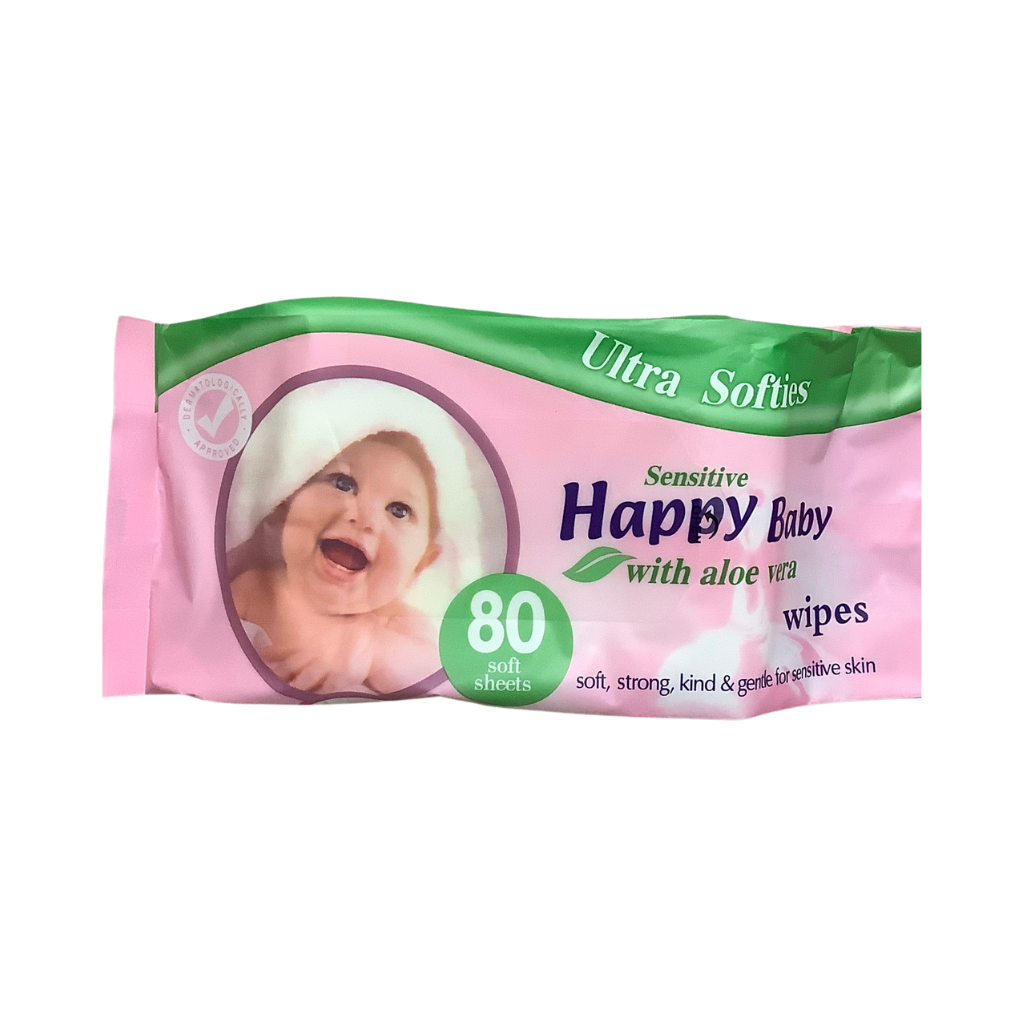 Happy Baby Wipes With Aloevera 80 Sheets