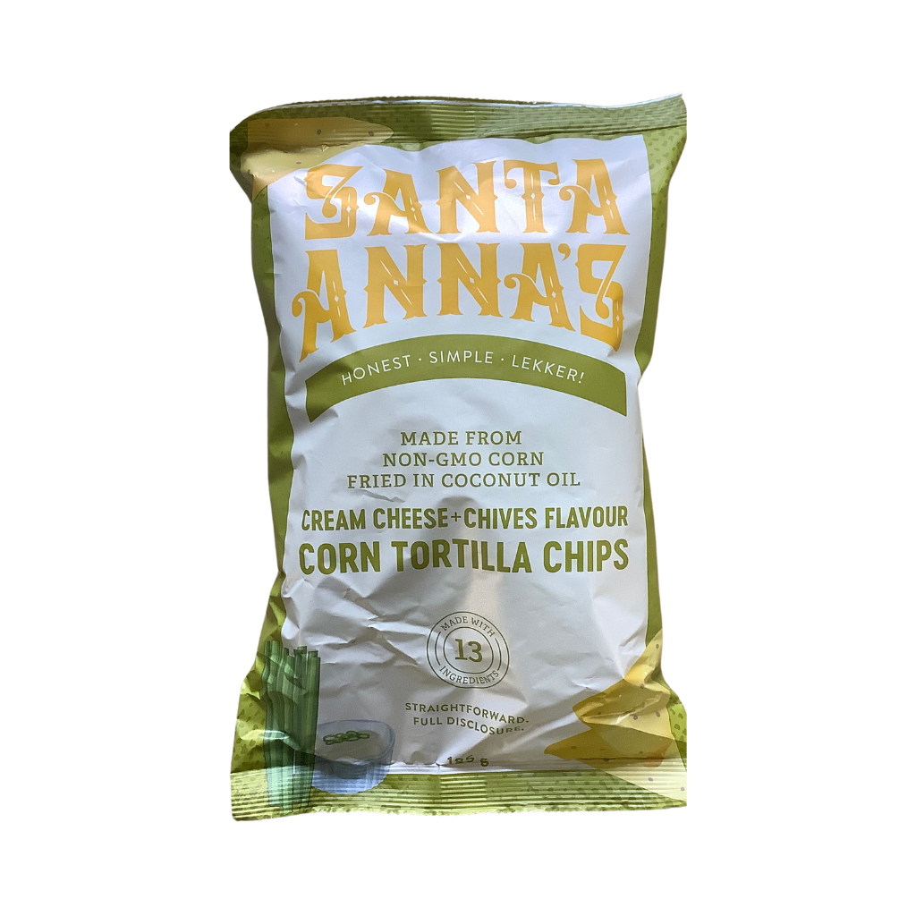 Santa Anna&#39;s Corn Tortilla Chips Cream Cheese &amp; Chives 185g