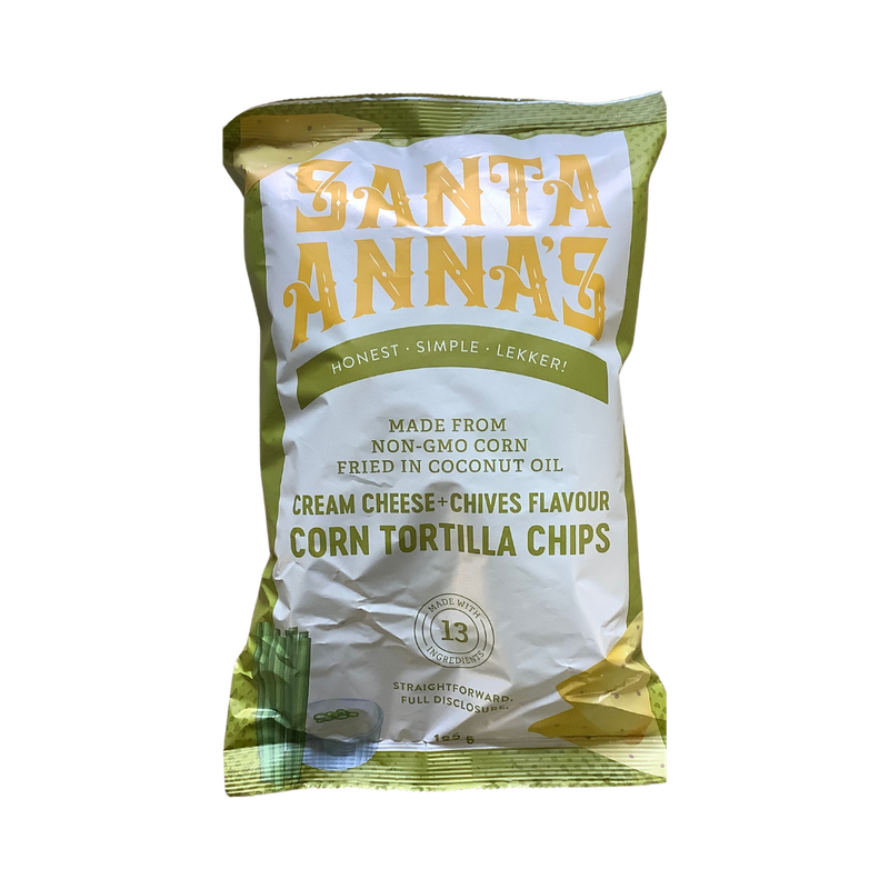Santa Anna&#39;s Corn Tortilla Chips Cream Cheese &amp; Chives 185g