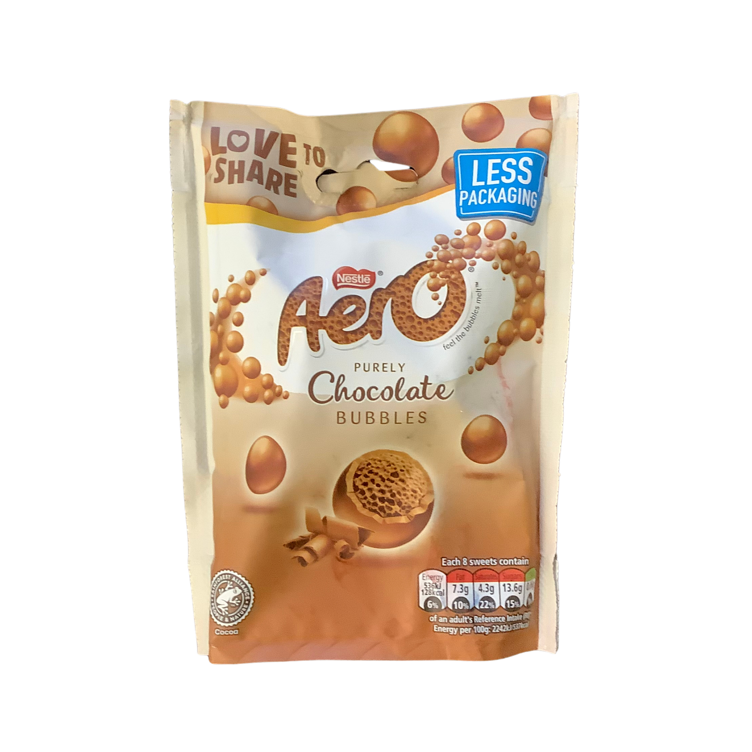 Nestle Aero Chocolate Bubbles Pouch 92g