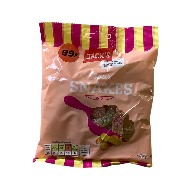 Jack&#39;s Sour Snakes 145g