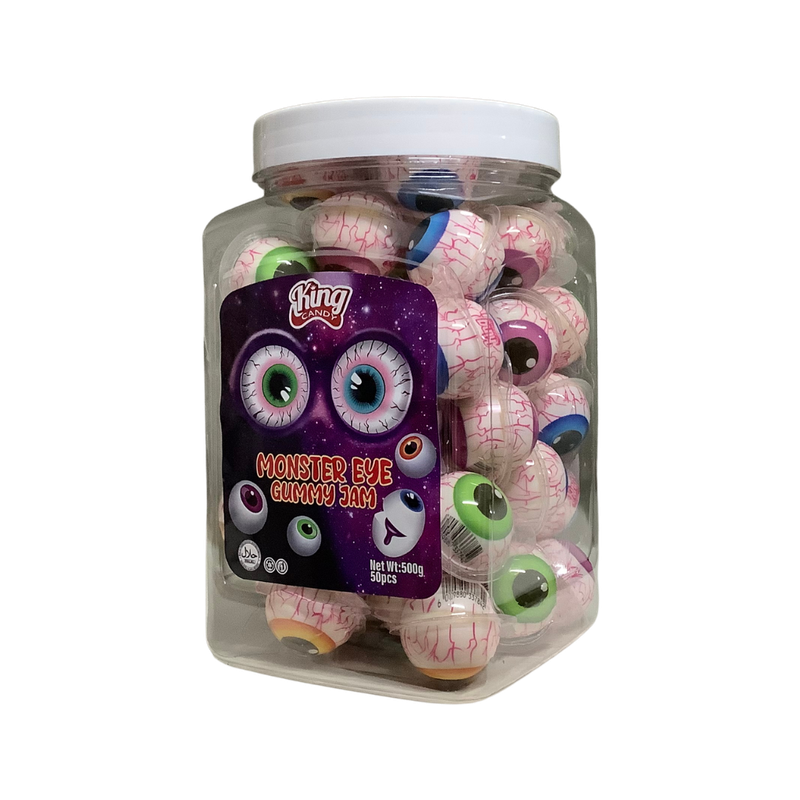 King Candy Monster Eye Gummy Jam 50 Pcs 500g
