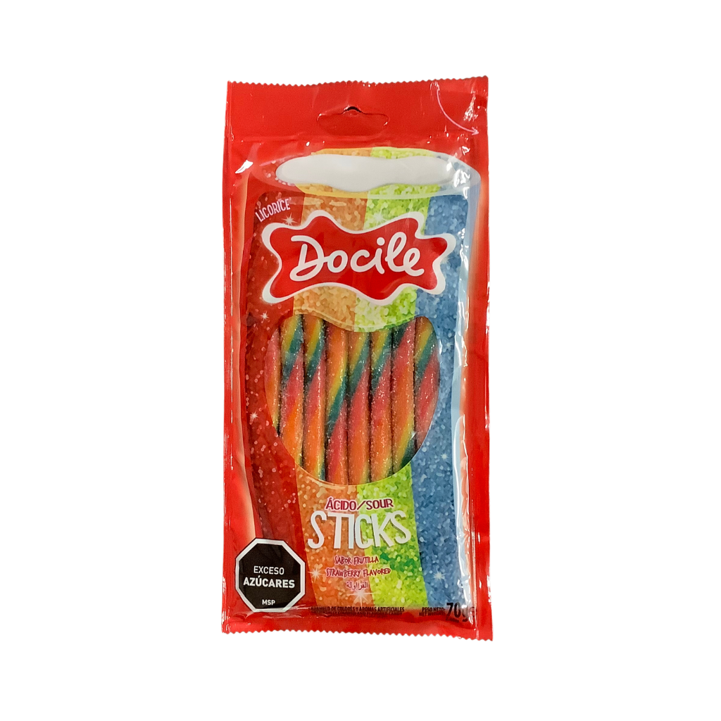 Docile Sour Rainbow Pencils 70g