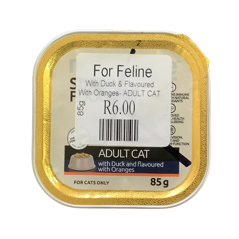 Cat Food With Duck &amp; Flavoured Oranges Alu Tub 85g