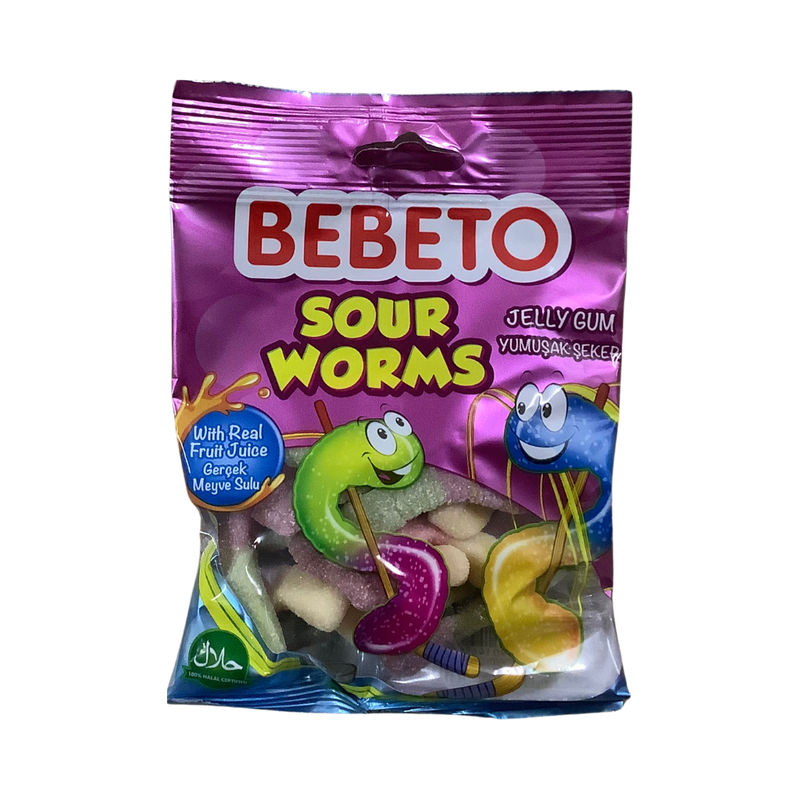 Bebeto Sour Worms Jelly Gum 80g