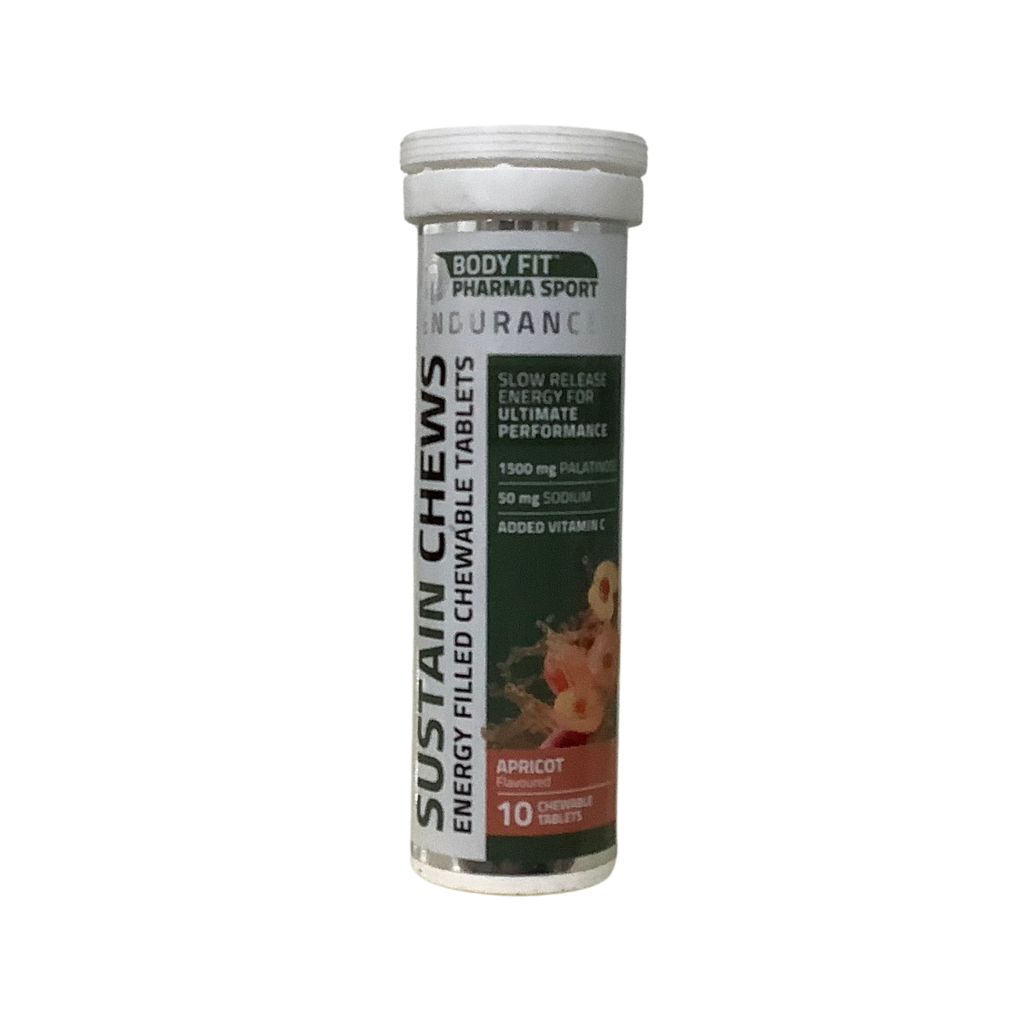 Body Fit Sustain Chews 10 Chewable Tablets Apricot Flavoured