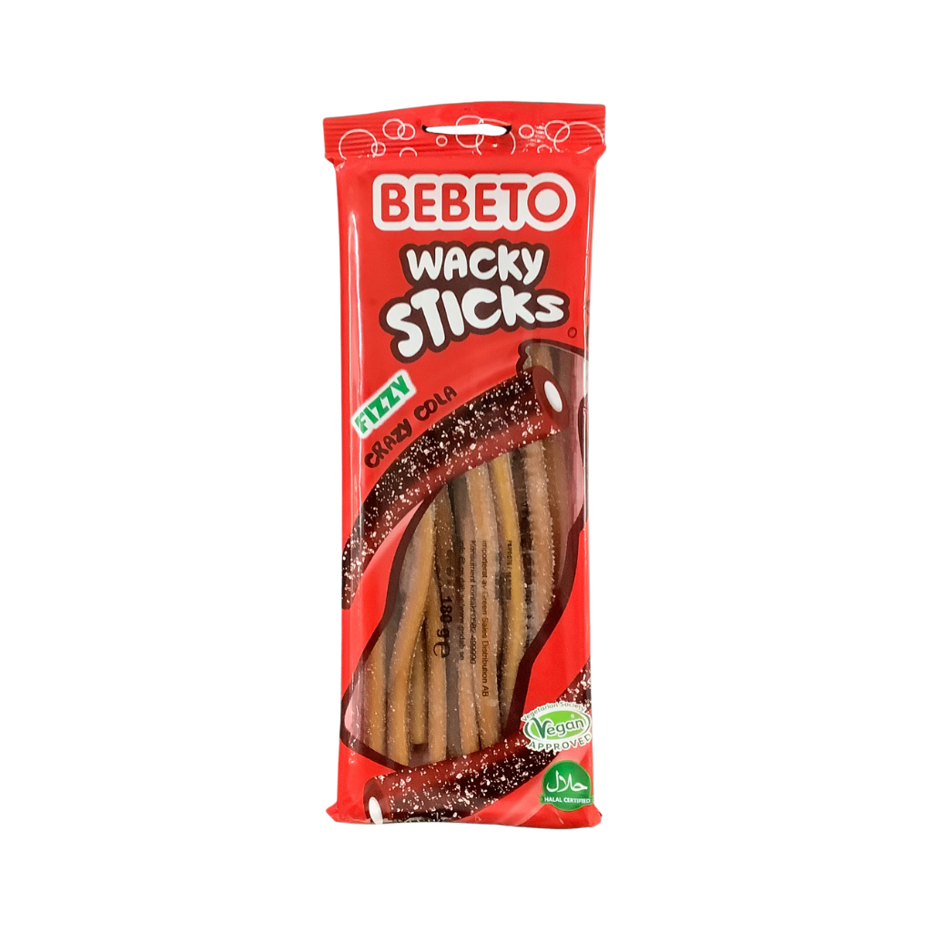 Bebeto Wacky Sticks Fizzy Crazy Cola 180g