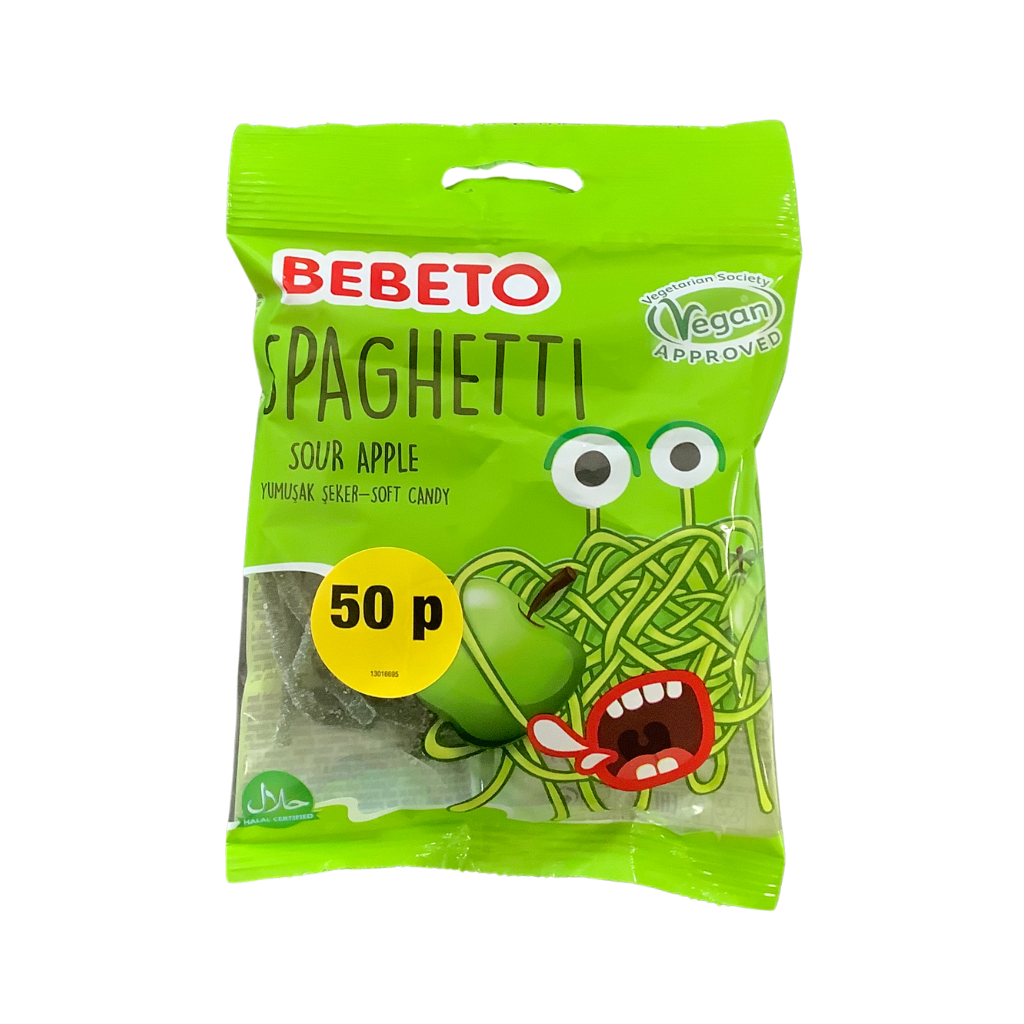Bebeto Spaghetti Sour Apple 80g