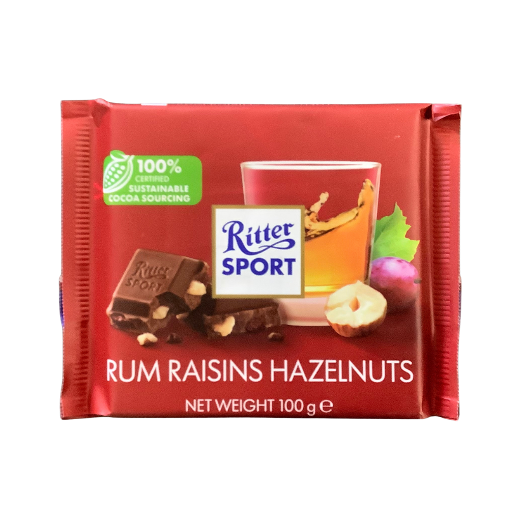 Ritter Sport Rum Raisins Hazelnuts 100g