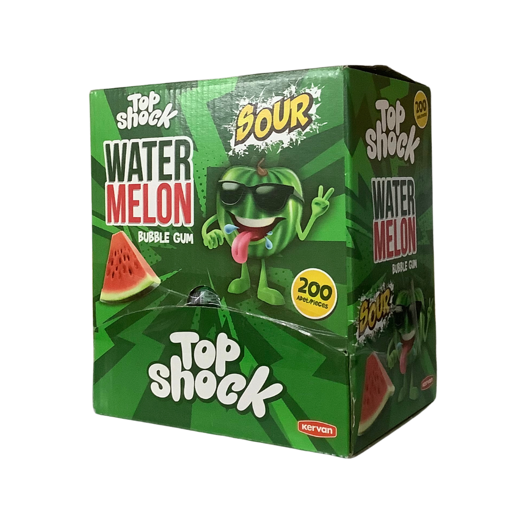 Top Shock Watermelon Bubblegum Sour Singles 200 Pcs