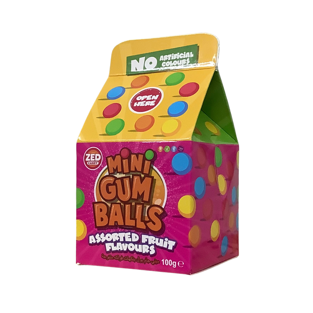 ZED Mini Gum Balls Assorted Fruit Flavours 100g