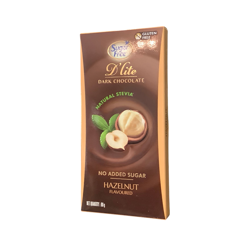 D&#39;Lite Dark Chocolate Hazelnut Flavoured 80g