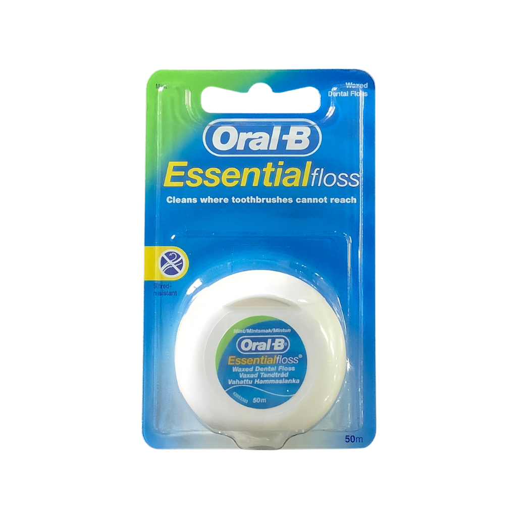 Oral B Essential Mint Waxed Dental Floss 50m