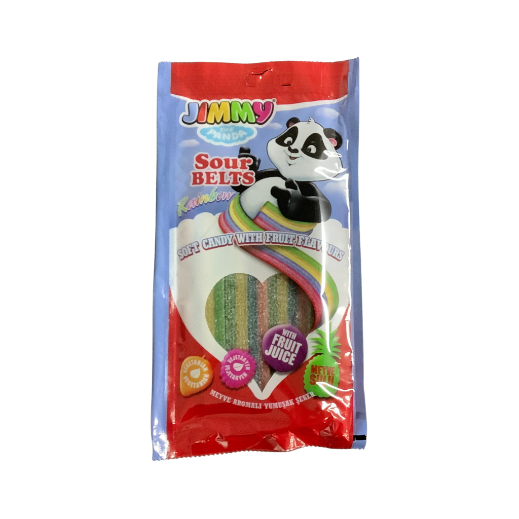 Jimmy The Panda Rainbow Sour Belts 75g
