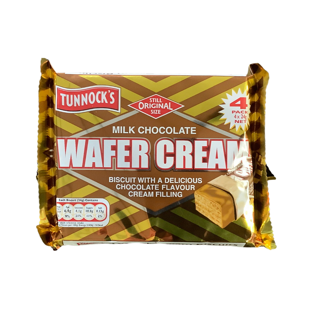 Tunnock&#39;s Milk Chocolate wafer Cream 4 x 24g