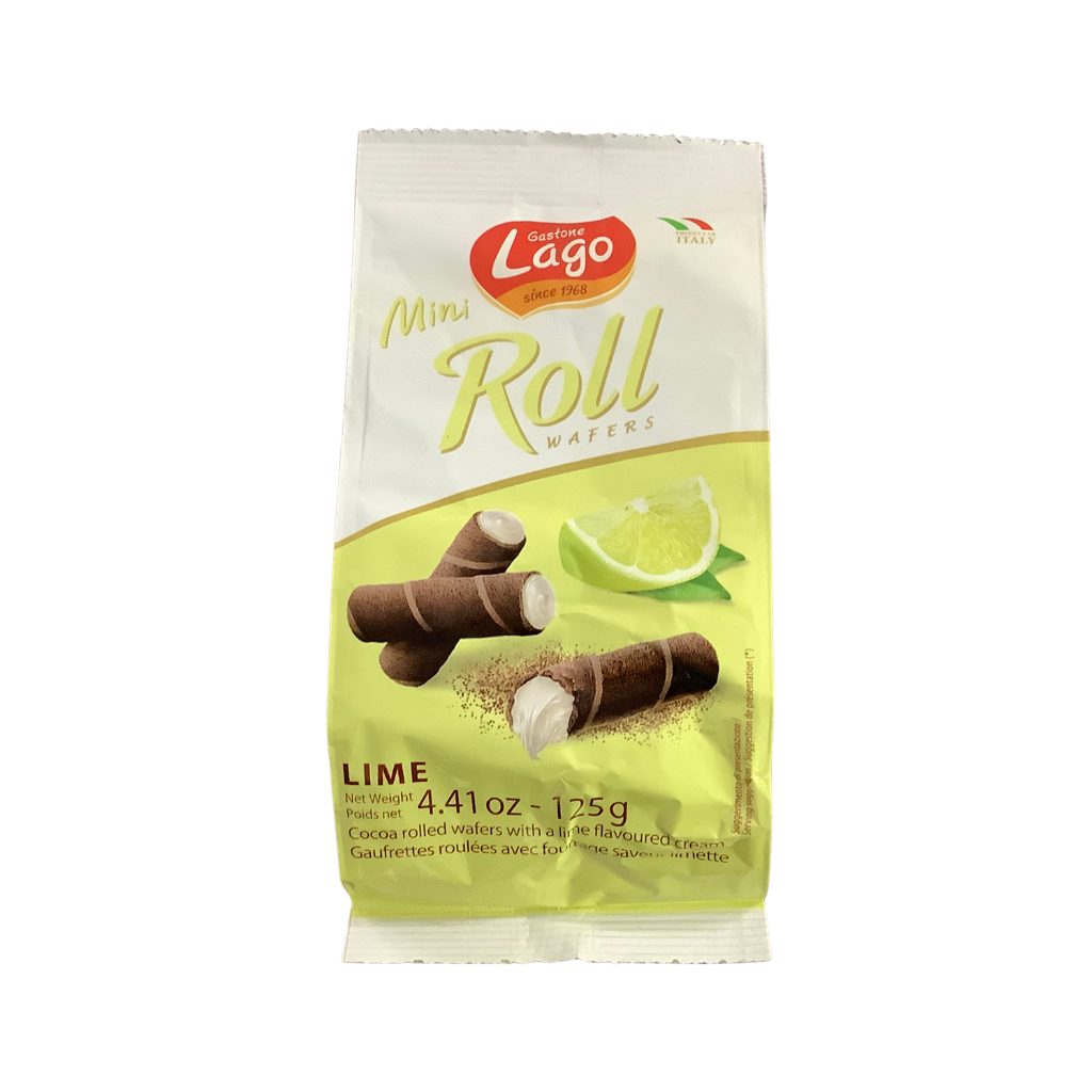 Gastone Lago Mini Roll Wafers Lime 125g